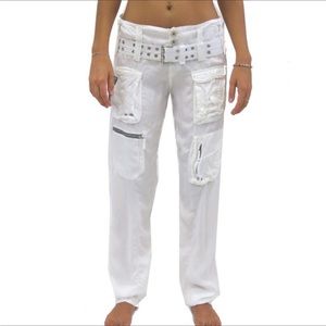 NWOT PETE & GRETA by JOHNNY WAS Marika White Cargo Pants